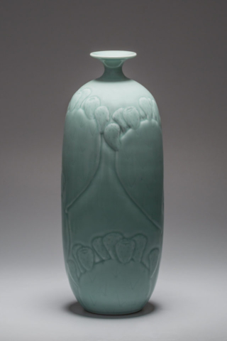 Prickly Pear Bottle, carved porcelain