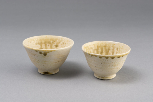 tea cups wood fired, porcelain