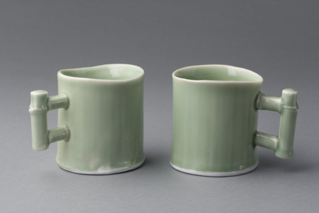 Bamboo cups, porcelain