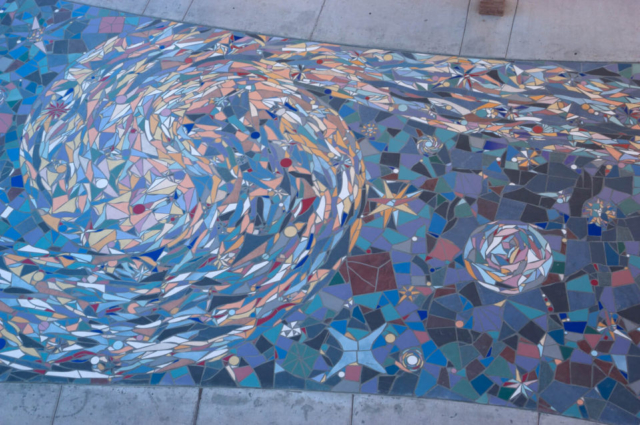 Earth and Sun Tile Mosaic La Placita Park, Las Cruces