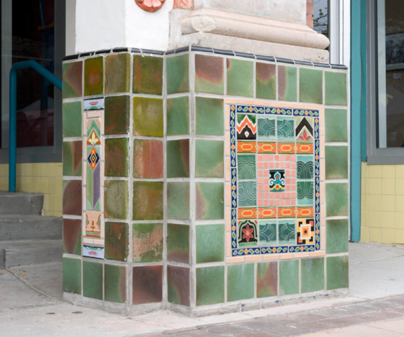 Rio Grande Theatre tile restoration project, north column