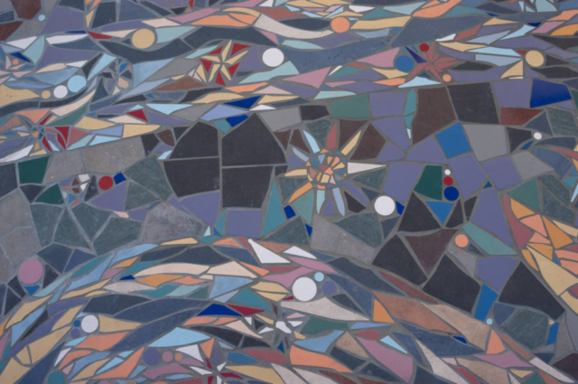 Earth and Sun Tile Mosaic La Placita Park, Las Cruces